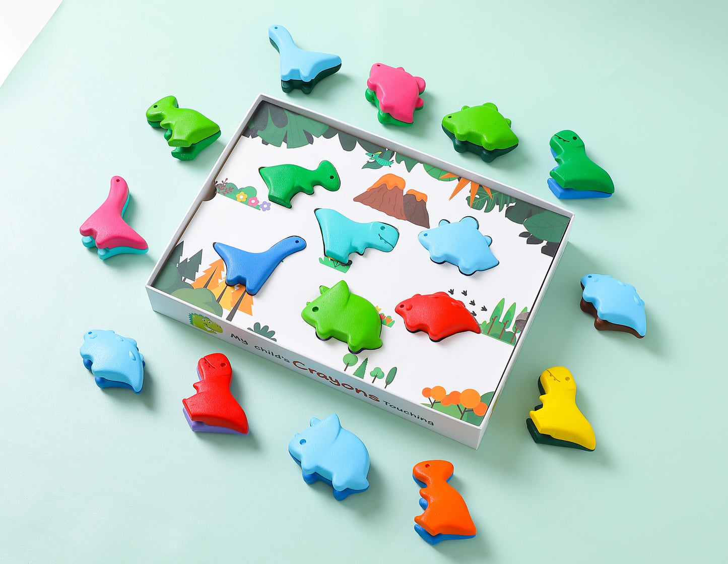 Dinosaur World Interlocking Crayons